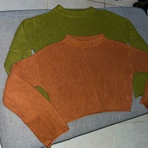 2 Wild Fable Copper Knit Sweaters